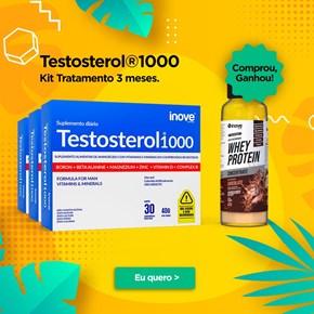 Kit Testosterol 1000 com 3 caixas - Inove Nutrition - Ganhe 1 Whey Protein 40g